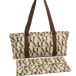 Beige/Brown MJ Design -Over the Shoulder Soft MahJongg Carrying Case